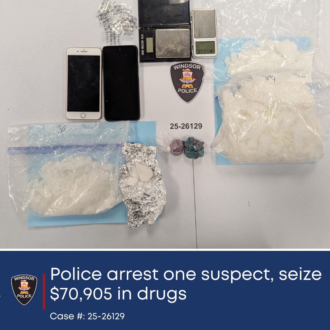 various illegal drugs, cellphones, and digital scales siezed in the investigation